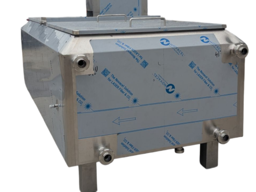 Bazin dreptunghiular de pasteurizare din inox, cu agitator