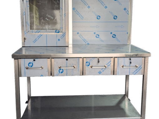 Mobilier Inox cu Setare si Vitrina