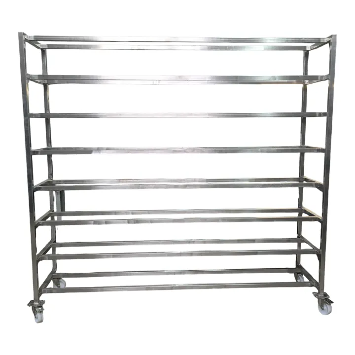 Rastel inox pentru transport lactate
