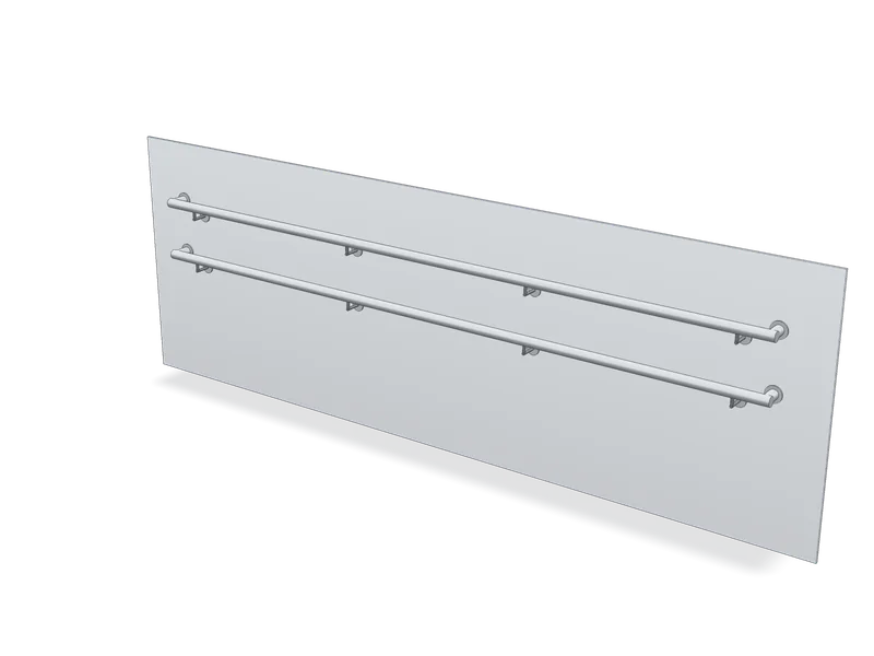 Mână curentă dublă din inox, model 3D
