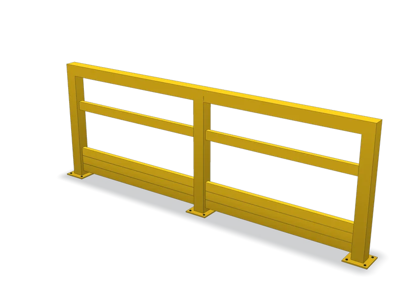 Balustradă de protecție cu lisă sus, model 3D