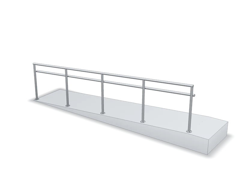 Balustradă inox pentru rampă de acces, model 3D
