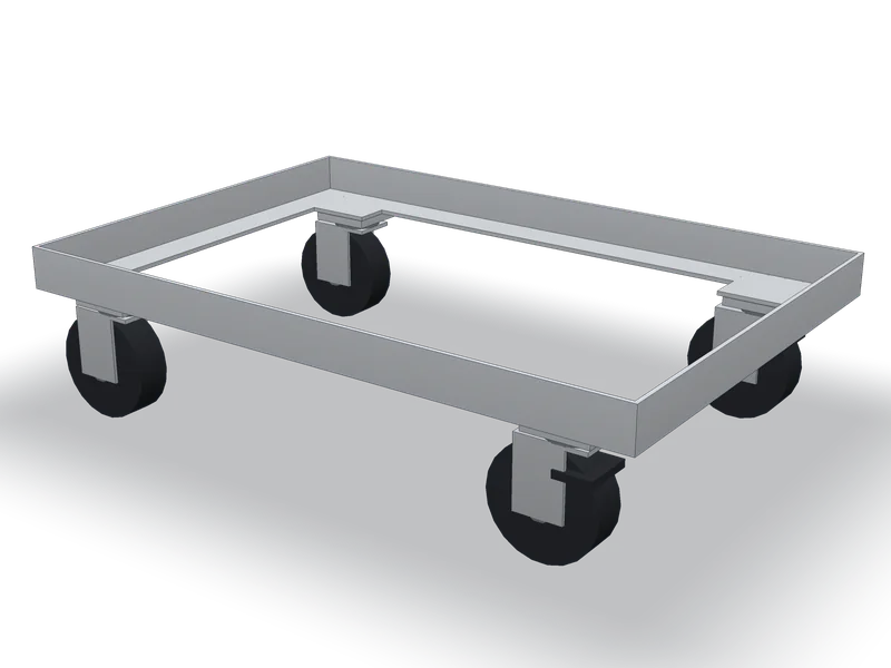 Cărucior inox pentru navete, model 3D