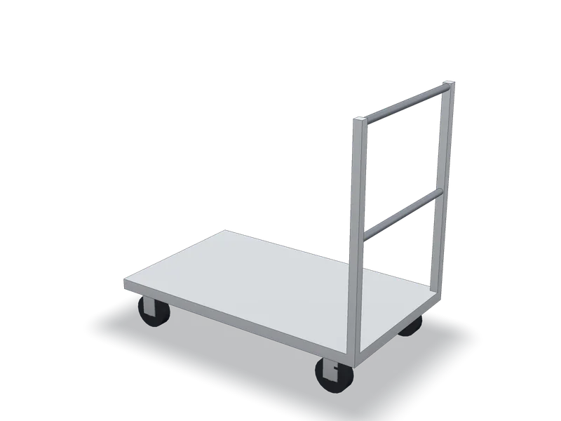 Cărucior platformă din inox, model 3D