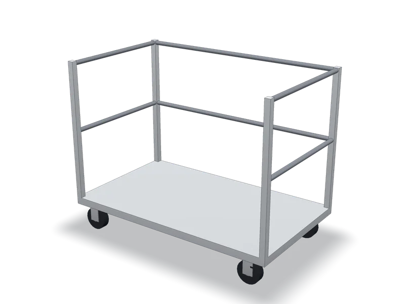 Cărucior platformă cu o latură închisă, model 3D