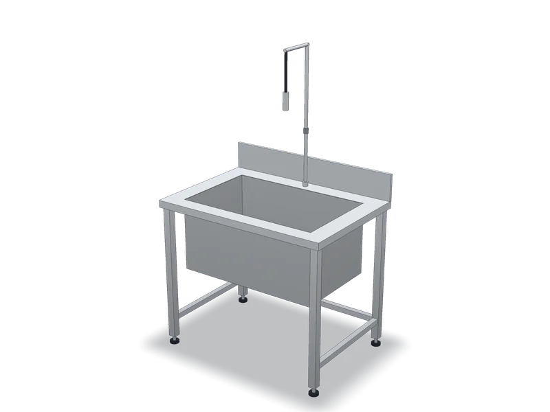 Spălător inox pentru vase mari, model 3D