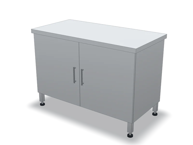 Dulap inox cu uși batante, model 3D