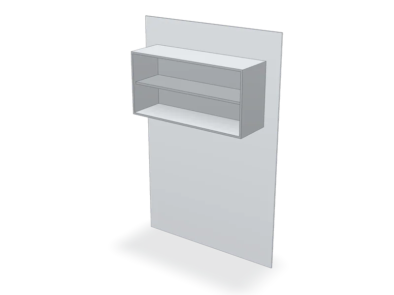 Dulap inox suspendat deschis, model 3D