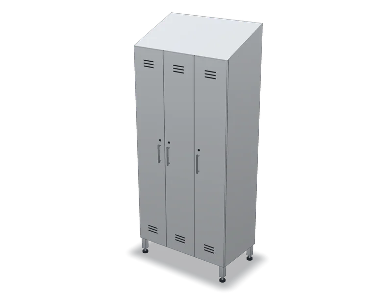 Vestiar inox, model 3D