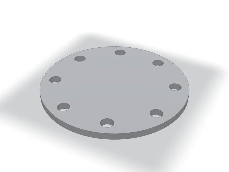 Flanșă oarbă rotundă, după DN și PN, model 3D