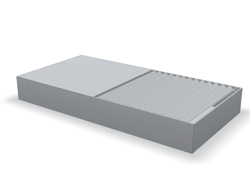 Grătar cu jumătate de plită și cornier, model 3D