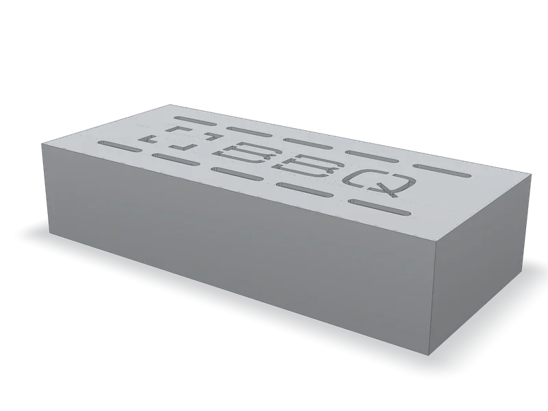 Grătar din tablă cu text și logo, model 3D