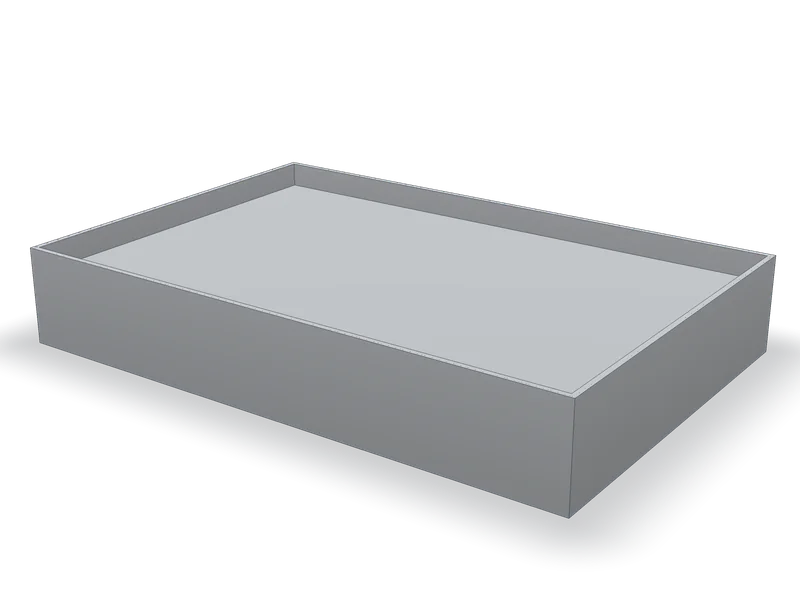 Plită din inox cu rebord, model 3D