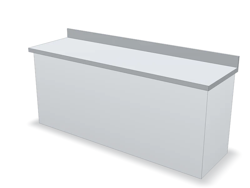 Blat inox cu rebord, model 3D