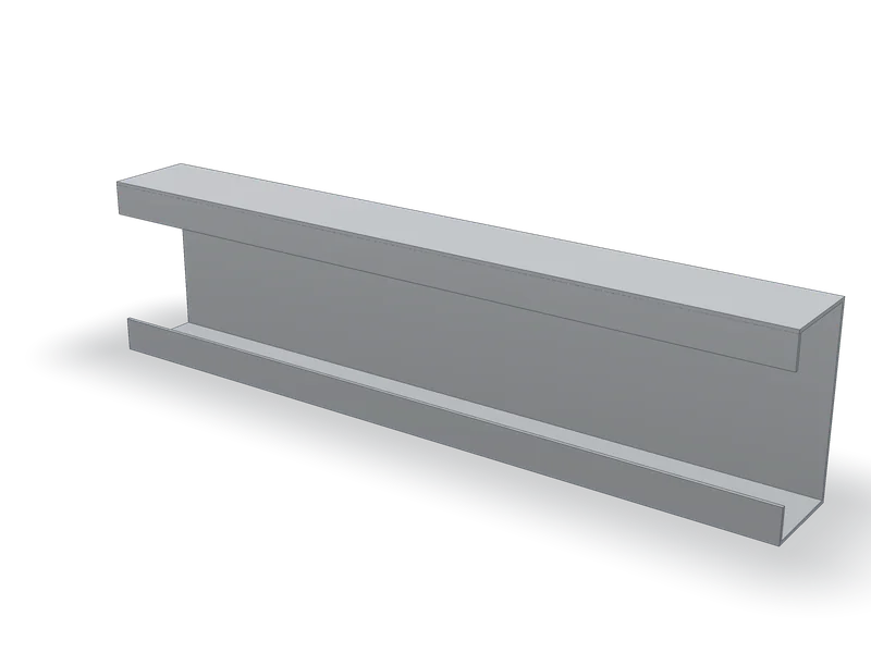 Profil C cu buze, model 3D