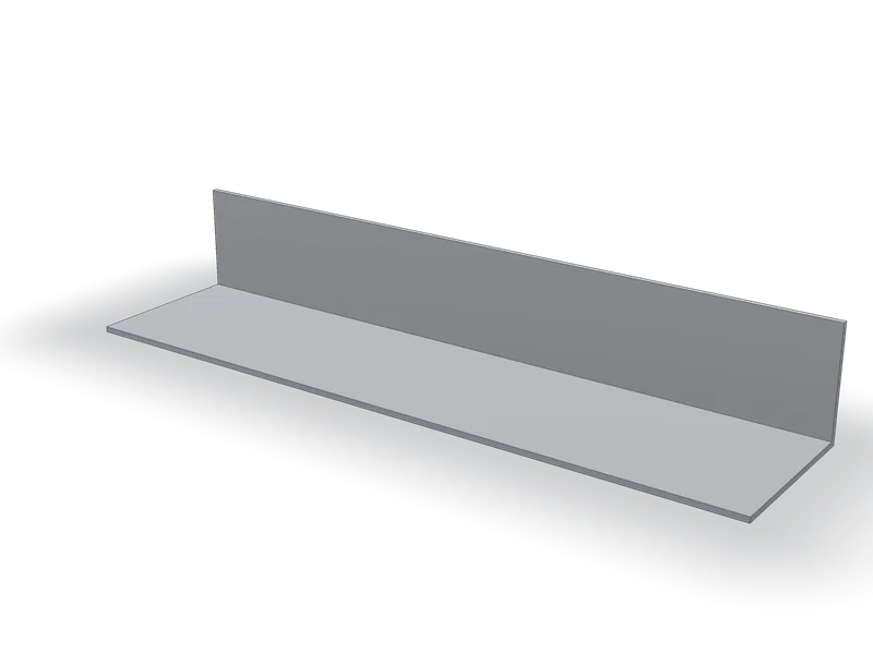 Profil L din inox, cu laturi egale sau inegale, model 3D