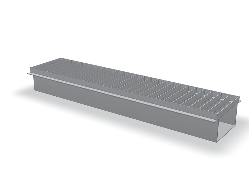 Rigolă cu grătar din bare, model 3D