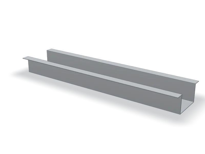 Rigolă cu aripi laterale, model 3D