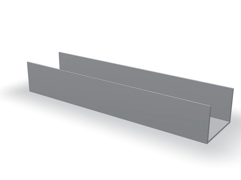 Profil U din inox (canal), model 3D