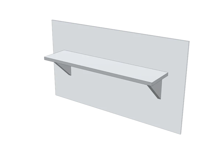 Poliță inox de perete, model 3D