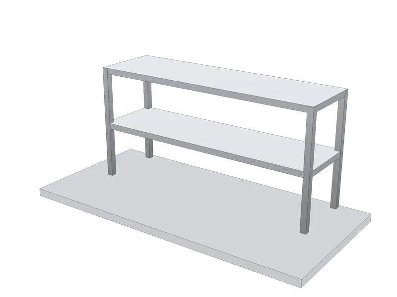 Etajeră inox de masă, model 3D