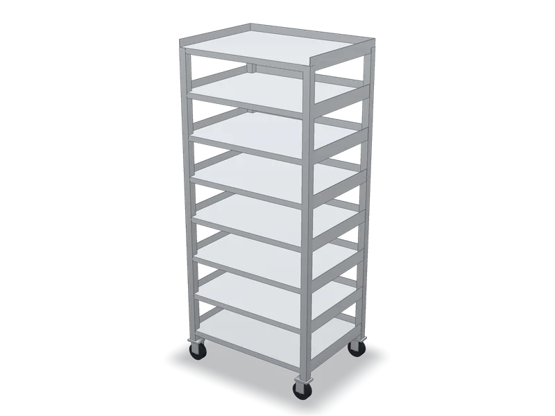Rastel inox de transport, model 3D