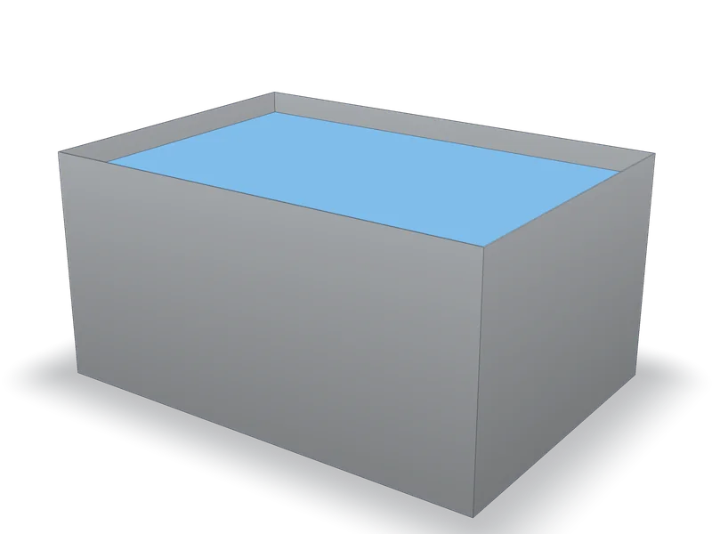 Bazin dreptunghiular din inox, model 3D