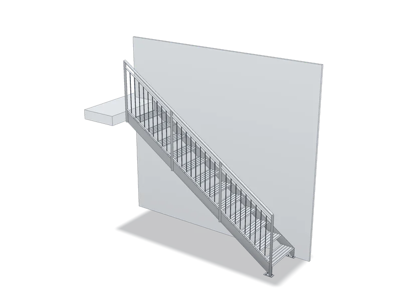 Scară lipită de perete, model 3D